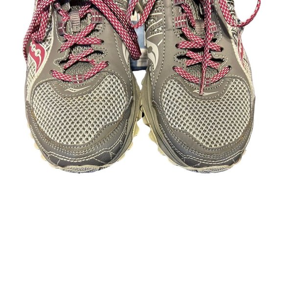 Saucony Excursion TR9 Gray Red Trail Running Outdoor Sneaker Shoes Womens 7.5 - Picture 8 of 16
